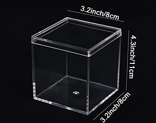 Image of Premium Acrylic Transparent Jewellery Storage Box with Lid For Multipurpose use Cosmetic, Office, and Stationery Items Etc (L8X8DX10H CM 4MM).