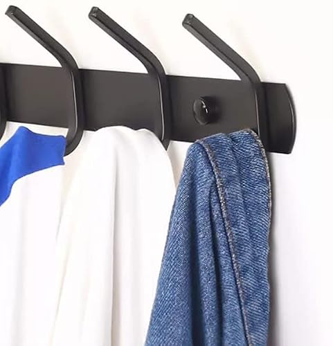 Glazievault Coat Rack Wall Mount - Stainless Steel Coat Rack (2 Pack) - Black Heavy Duty Coat Hooks Wall Mounted - Coat Hanger For Hat Towel Purse Robes Jacket Clothes For Bathroom Entryway #TOP7