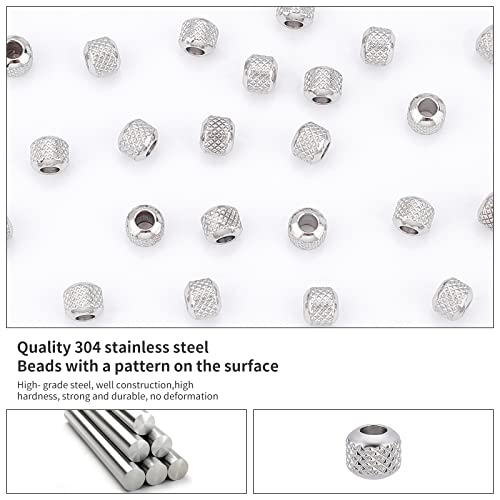 UNICRAFTALE About 100pcs Textured Stainless Steel Beads Rondelle Metal Stripe Spacer Bead Round Loose Beads for DIY Jewelry Making 2mm Hole Stainless Steel Color - Image 4