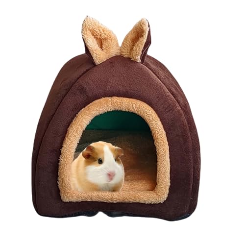 Cama para hámster - Cama para mascotas de 18 y 25 cm | Cueva de jaula suave y cálida, nido de jaula de erizo, hábitats de conejo extraíbles cómodos para el hogar, hámster de invierno antideslizante