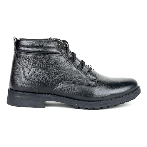 Image of Zoom Shoes A-4691 Men's Genuine Leather High Ankle Boots | Stylish Lace-Up Design | Cushioned Insole for Comfort | Durable & Trendy for Everyday Wear
