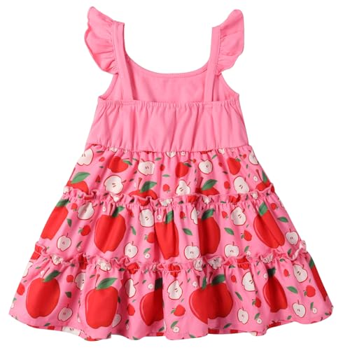 WISREMT Toddler Girl Summer Sleeveless Dress Casual Printed Ruffle Sundress Tiered Floral Boho Beach Dresses for Kids 1-5T2