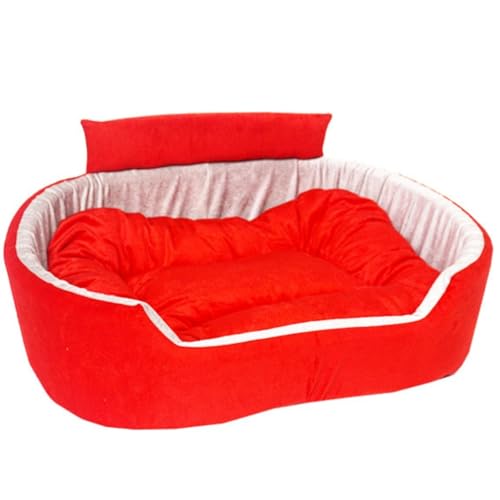 Image of Furry Smile Letest Dog Beds, Dog Sofas & Chair with Collar, Indoor Outdoor Dog beds (M, Red & Grey)