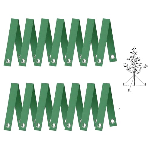 14 Pcs Tree Straps for Staking Heavy Duty Tree Stake Straps with Copper-Coated Grommets 15.8 Tree Ties for Young Trees Saplings Hurricane & Wind Protection Soft Nylon No Bark Damage