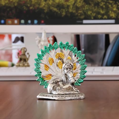 Image of KridayKraft Elegant Matki Krishna Murti - Divine Matki Krishna Idol for Home & Office Decor, Intricately Designed Pooja Statue & Spiritual Showpiece for Living Room, Bedroom, Temple (Silver)