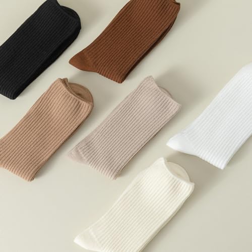 Image of ANYANIME 8 Pairs of Crew Socks for Women Soft Cotton Socks Comfortable And Breathable Cute Socks
