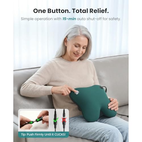 Image of BOB AND BRAD Back Massager with Heat FSA Eligible /HSA Eligible, EZBack Corded Back Massager for Pain Relief Deep Tissue, Shiatsu Back and Neck Massage Pillow, Soothing Full-Body Relief for Women Men