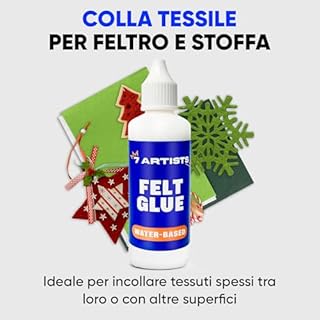 7 Artists Colla per Feltro e Tessuti Resistente ai Lavaggi 80 ml – Adesivo Trasparente Potente per Pannolenci, Jeans, Denim, Schiuma EVA, Patchwork, Stoffa, Tessuti Sintetici | Fabric Glue