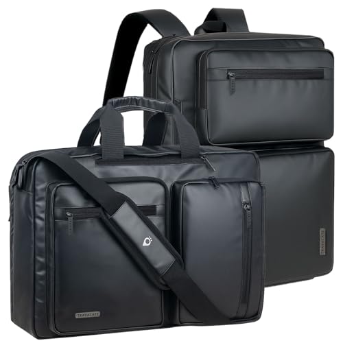 Image of TRAVALATE Laptop Bag for Men 3 IN 1 Convertible Backpack Messenger Bag for Office, Travel, and College | Black