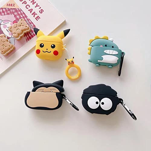 Image of Cat Care For Airpods Pro 2019 Pouch Case Cover Headphones Soft Silicone Cartoon Character Cover With Keychain,360-Degree Protection (Pikacu)Multi-coloured