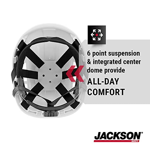 Jackson Safety Ch-400V Hard Hat, Industrial"Climbing" Style, 6-Pt.suspension, Vented, White, 20920 #TOP2