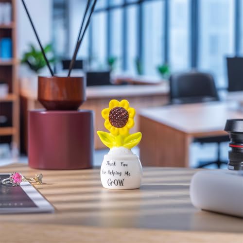 Figura decorativa girasol de cerámica para maestras miniatura 4