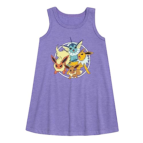 HYBRID APPAREL - Pokémon - Eevee Group - Youth Girls A-line Dress - Size Medium Purple