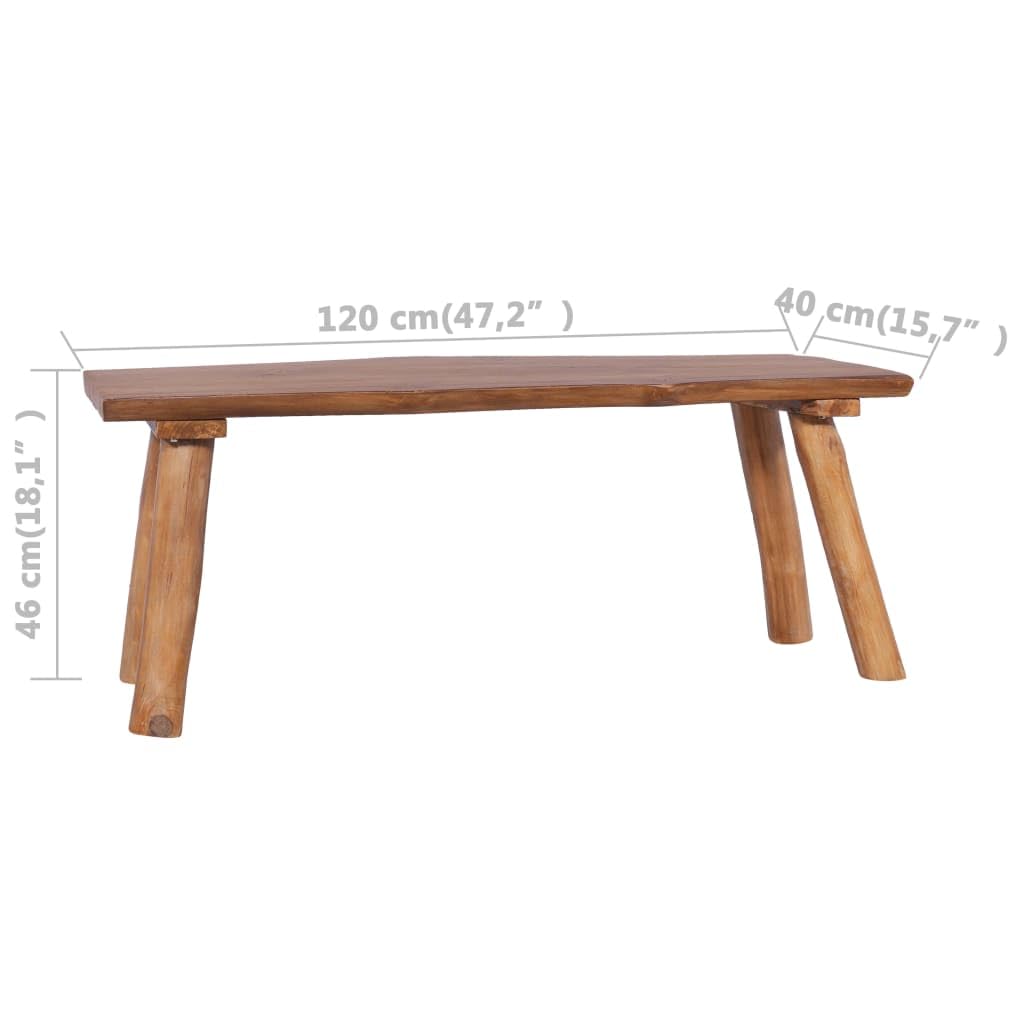 120 cm in legno di teak massiccio – Sedie per esterni, mobili eleganti, resistenti alle intemperie, perfette per giardini, terrazze e balconi