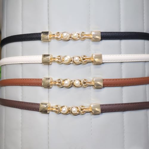 Women Stretchy Waist Belt Women Elastic Skinny Thin Leather Belts With Golden Buckle Ladies Fashion Retro Dresses Belt2