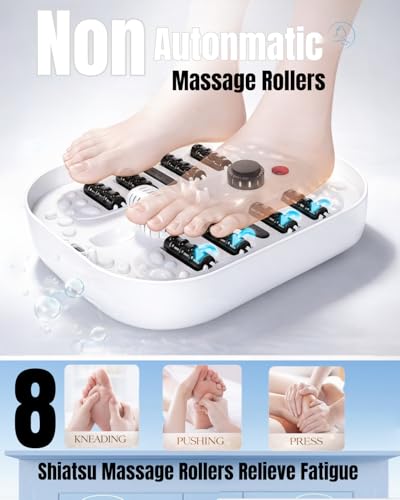Image of SPA4PIEDS Collapsible Heated Foot Spa Bath with Bubble, Foot Soaking Tub Featuring 8 Shiatsu Rollers Pumice Stone and Built-in Timer for Foot Relaxation, Self Care Gift for Mom,Dad,Parents(Black)