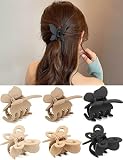 Hot One 6 Pcs Butterfly Clips Set,2.4 inch Small Hair Clips for Women,2 Styles 3 Colors Basic Hair C