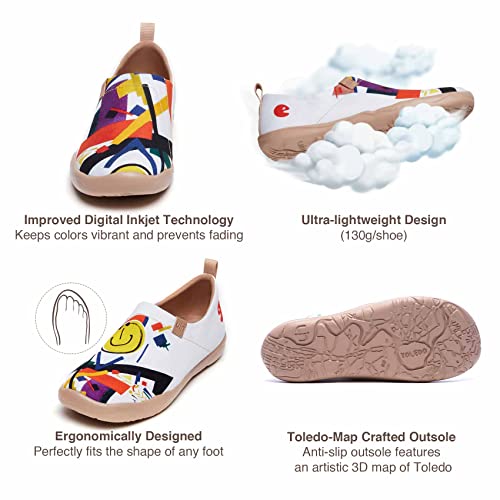 Image of UIN Women's Artistic Slip-On Shoes Vibrant Floral Casual Loafers Lightweight Comfortable Travel Footwear
