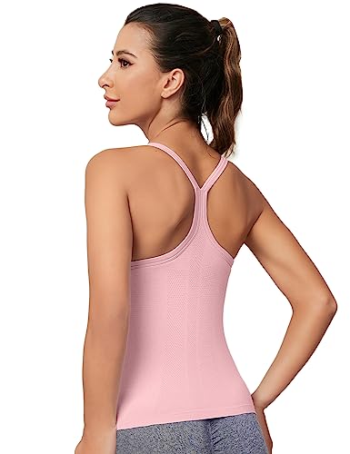 Image of MathCat Workout Tank Tops for Women with Built in Bra, Sleeveless Gym Tops Seamless Racerback Athletic Yoga Shirts