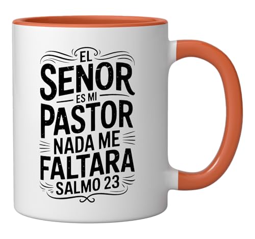 Taza de cerámica con versículo bíblico naranja/blanca miniatura 2