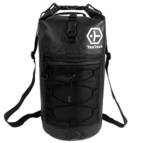 【TaoTech】 防水 バッグ リュック サック パック 20L 大容量 アウトドア 旅行 ドライバッグ 男女兼用 ドライバッグ (20L, タイプB/ブラック)