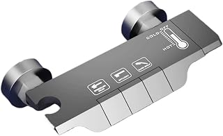 (Only Shower Faucet) A Gray 2/3/4 Piano Key Shower Faucet That Does Not Require Electricity, Including Wall Cover, Washer, Adapter, Other Kit Not Included(3Button)