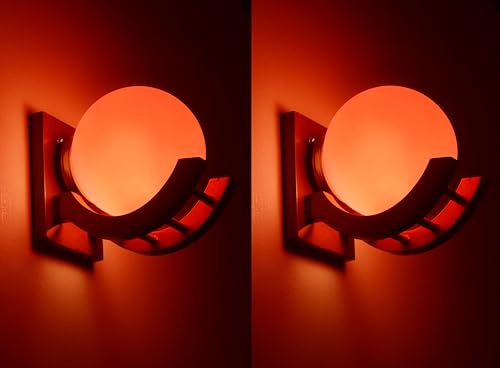 Image of Traditional Indoor Wall Light Wall Lamp Wood Light for Home Decoration,Living Room,Indoor Outdoor (Brown) Globe Shape Wooden 5 to 80 Watts E27 Holder(Bulb not Included) Pack of 2