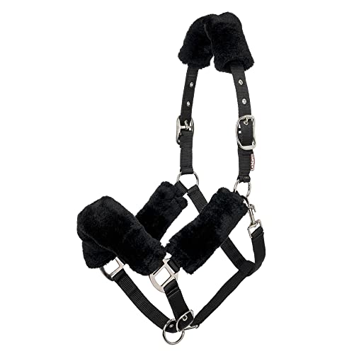 LeMieux Comfort Headcollar for Horses - Black - Soft Fleece Lining - Adjustable & Durable - X Full