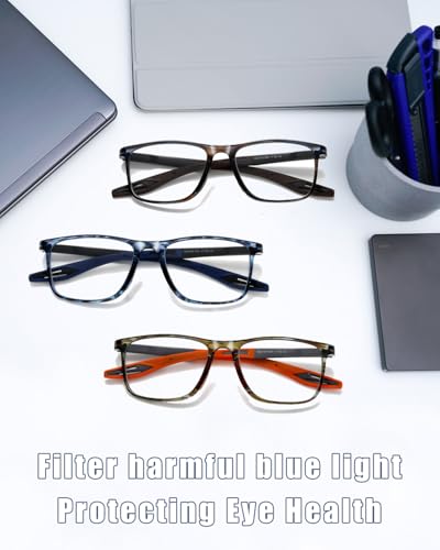 Image of TR90 Blue Light Blocking Reading Glasses with Adjustable Hinges, Cheaters | Flexible TR90 frame, Sports Style, Digital Screen Reading, Computer Office Work, Gaming, Daily Casual Wear