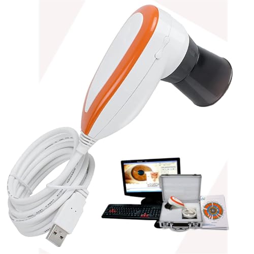 ToayNia Cámara De Análisis De Iris, Analizador De Cámara De Iridología USB Portátil, Lente De Iris HD De 5 Millones De Píxeles, Cámara De Iris con Lupa De Iris, para Salones De Belleza