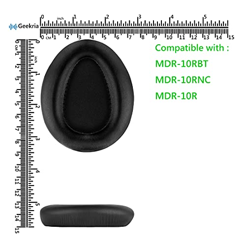 Almohadillas de repuesto Geekria para auriculares MDR-10RBT, MDR-10RNC, MDR-10R, cojines para orejeras, piezas de reparación (Negro) miniatura 6