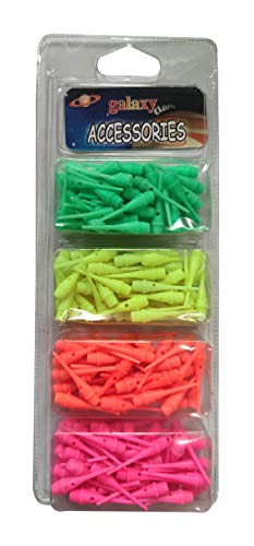 200 Puntas 1/4-200 Puntas de Dardos Punta de plastico Rosca Grande para Dardos Diana Electronica - 4 Colores Fluo
