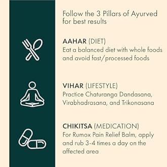 Dr. Vaidya's Rumox Pain Relief Balm | For Head Ache, Body Pain, Joint & Muscle Pain Relief | (50g Each) Pack of 3