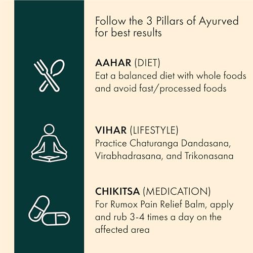 Dr. Vaidya's Rumox Pain Relief Balm | For Head Ache, Body Pain, Joint & Muscle Pain Relief | (50g Each) Pack of 3