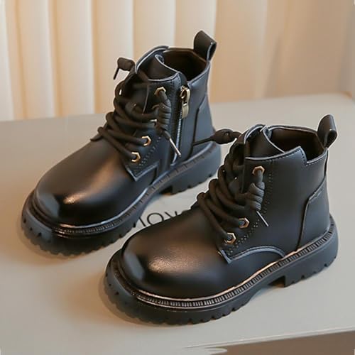 Unisex Girls boys Shoes Natural leather Ankle Boots Comfort Non-Slip Lace Up Outdoor Boot(/Little Kid/Big Kid)2