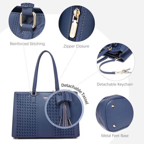 Image of LOVEVOOK Laptop Tote Bag for Women 15.6 Inch Waterproof PU Leather Computer Bags for Business Office Work Briefcase