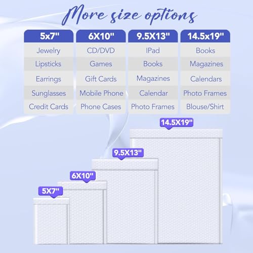 Image of Fuxury Bubble Mailers Bulk 9.5x14.5 inch 250 Pack White Large Padded Envelope | Usable Size 9.5x13.5 inch Self Seal Bubble Envelopes Padded Mailers Shipping Bags for Mailing book Shirt Small Business #4