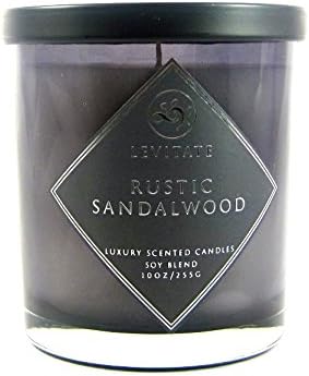Levitate Luxury Scented Soy Blend Candle 10oz Rustic Sandalwood