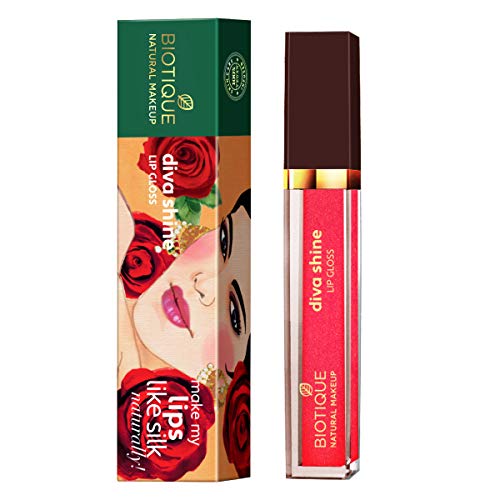 Image of Biotique Natural Makeup Diva Shine Lip Gloss, Peach On The Beach Red