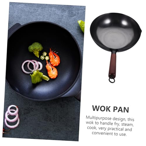 Wok antiadherente Healifty de hierro forjado miniatura 4