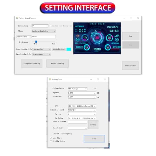 Image of 3.5inch Secondary Screen Monitor, Computer Temp Monitor, PC Sensor Panel Display, PC Temperature Display with Cables