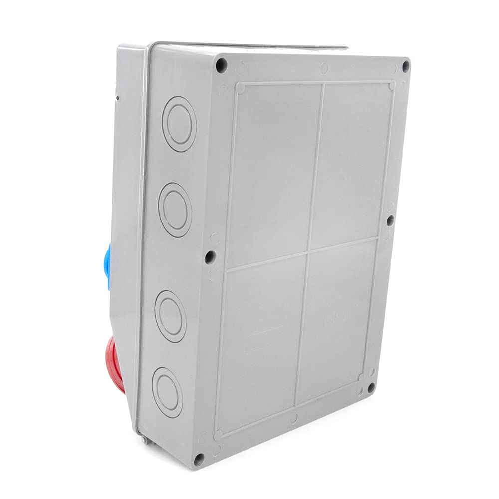 ELS Elektrotechnika Distribuidor de pared con interruptor FI y Schuko 4 x 230 V + 2 interruptores LS, 2 x CEE 16 A, 1 x CEE 32 A, enchufes, asegurado, cableado, listo para conectar para garaje,