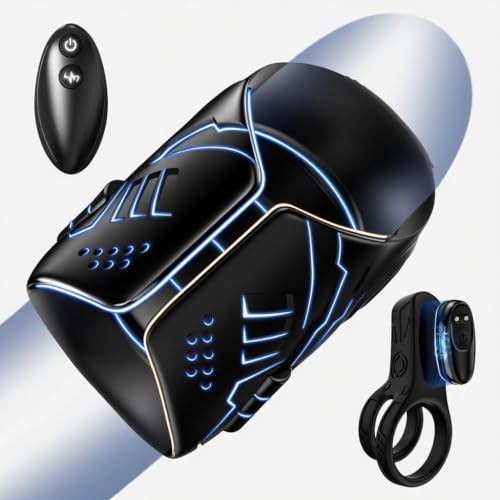 2 in 1 Masturvatore per Uomo Anello Vibrante per Lei e Lui Sex Toys Vibratore con Telecomando 9...