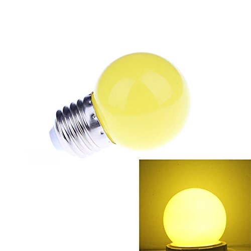 aquiver 1 W E27 Lámpara LED pelota de Golf Mini bombilla de ahorro de energía de la luz redonda  amarillo 