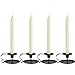 Produktbild GoMaihe 4er Set Vintage Kerzenständer mit Griff, 11x6cm Adventskranz Kerzenhalter Stabkerze Hoch Eisen Deko Kerzenleuchter, Kerzen Ständer für Weihnachts Hochzeit Zuhause Essen, Schwarz.MEHRWEG