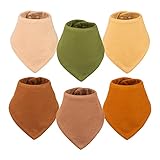 Tiny Twinkle Bandana Scarf Bibs 6 Pack - Water Resistant and Absorbent Infant Drool and Teething Bandana Baby Bibs (Neutral Set 6-Pack)