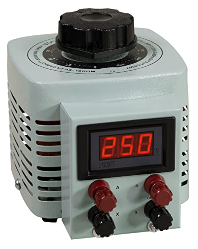 McPower Ringkern-Stelltrafo | V-2000 LED Anzeige | Regeltrafo Ring Trafo regelbar 0-250V, 2A, 500 Watt, NICHT galvanisch getrennt, Regeltrafo Stellkopf