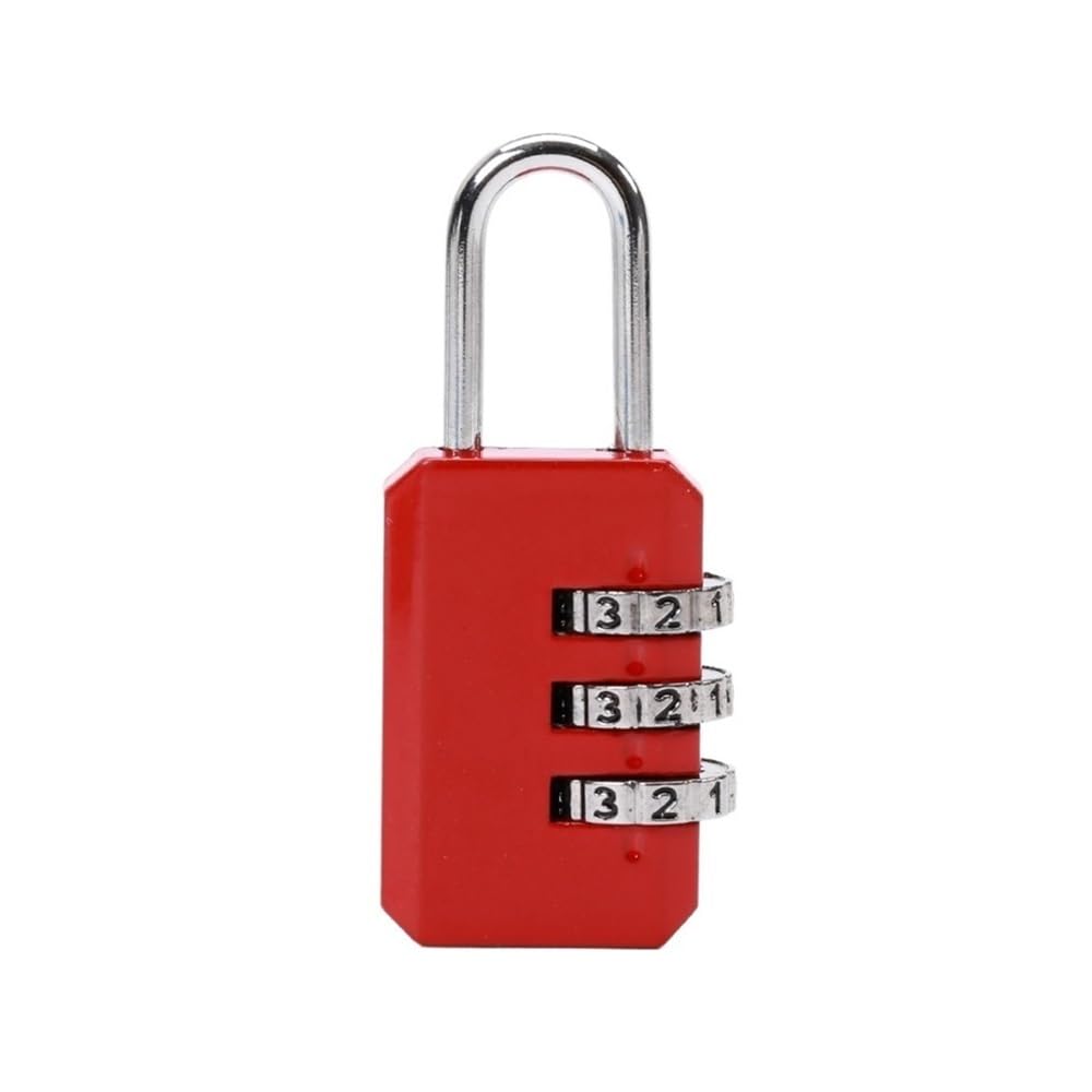 Suitcase Locks, Combination Padlock Multicolor Aluminum Alloy for Travel Luggage(Rosso)