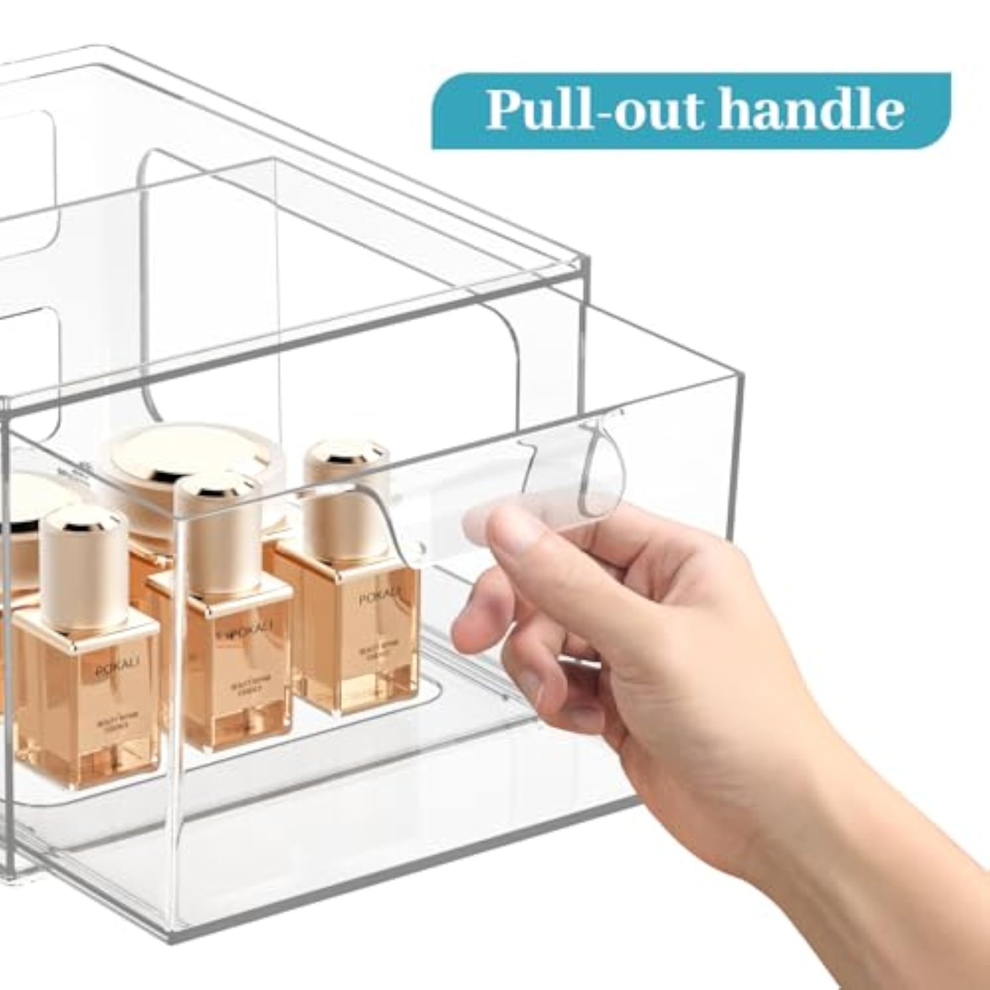 4 Pack Stackable Plastic Makeup Organizer Drawers