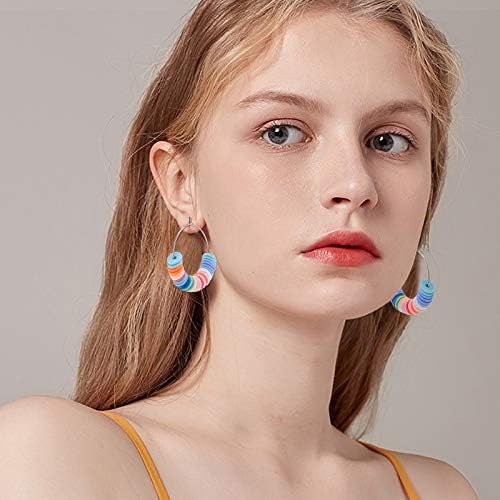 PH PandaHall Heishi Clay Beads, 4500 Pcs 24 Colors 8mm Vinyl Disc Beads Flat Round Handmade Polymer Clay Beads for Hawaiian Earring Choker Anklet Bracelet Necklace Jewellery Making Summer Surfer